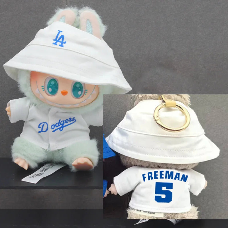 Cute Labubu Doll Clothes 15/17cm Labubu Clothes Sitting Party Number 17/5 Baseball Clothes Children's Diy Doll Accessories Gifts