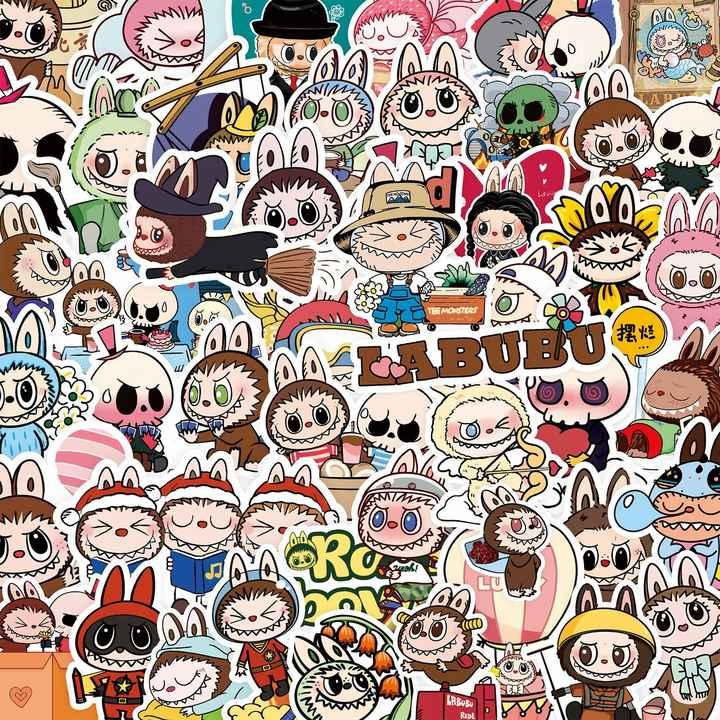 Labubu Stickers - 100PCS Labubu cartoon stickers pack