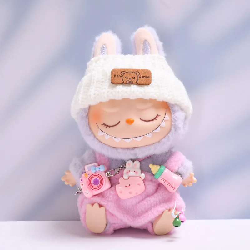 Labubu Clothes – Pink 17cm Labubu doll outfit set – Luxury Design