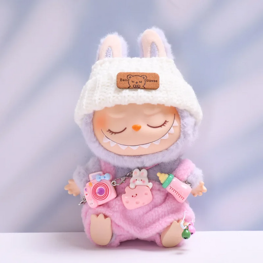 Labubu Clothes – Pink 17cm Labubu doll outfit set – Luxury Design